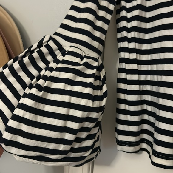 English factory long sleeve striped shirt with poof detailing on sleeve - Picture 2 of 4